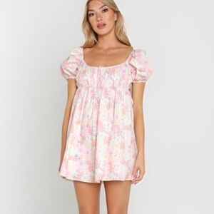For Love And Lemons Pastel Floral Mini Dress